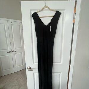 LOFT Black Sleeveless V-Neck Maxi Gown NWT Size Small